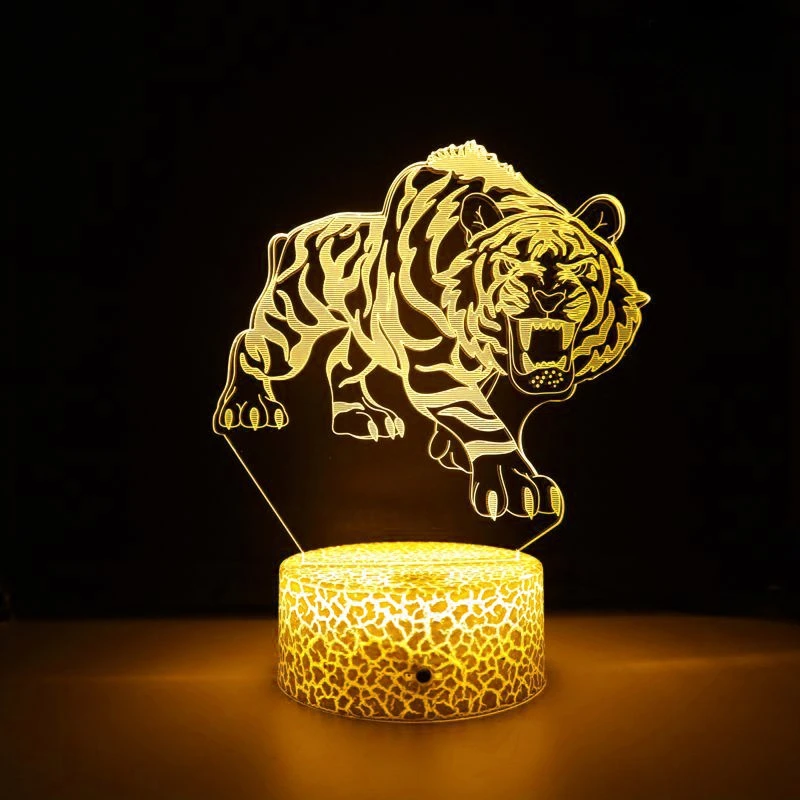 Nighdn Tiger 3d Illusion Lampe Nachtlicht 7 Farbwechsel Tisch Schreibtisch Dekoration Lampen Geburtstag Weihnachts geschenk für Kinder