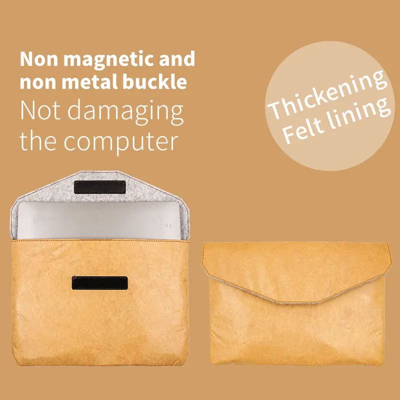 

Envelope Laptop Bag Super Slim Sleeve Pouch No Magnet Paper Material Laptop Sleeve Case For M1 MacBook Pro Air 13 14 15 16 inch