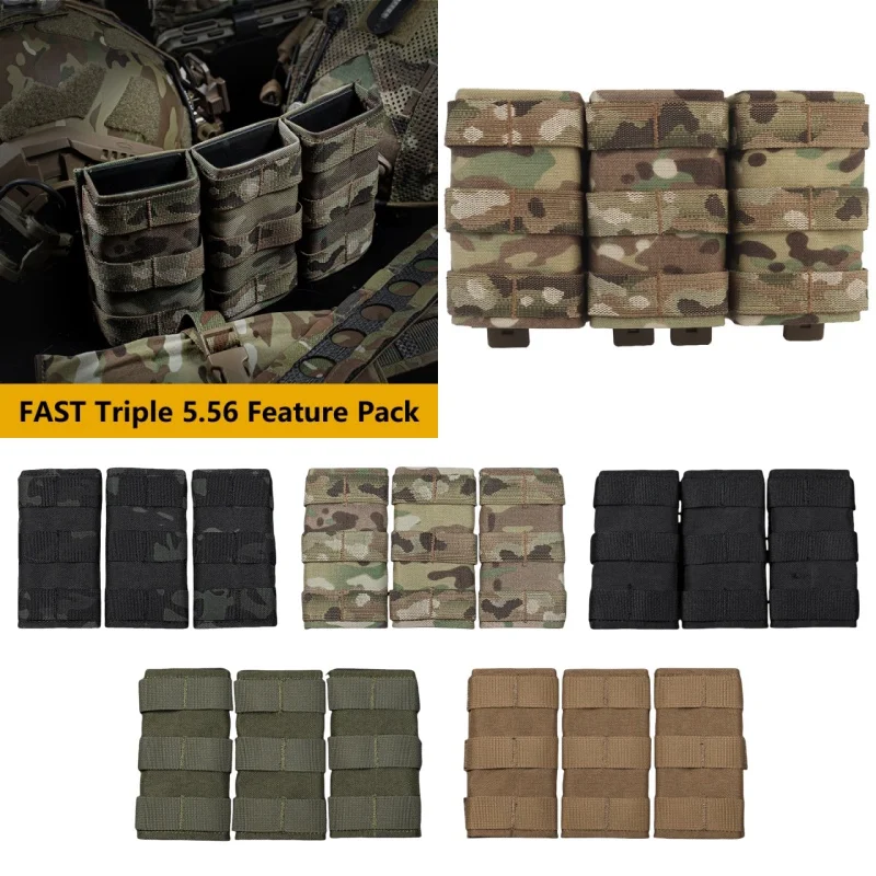 MOLLE-Compatible Triple Magazine Pouch | Lightweight & Durable for Outdoor & Camping | Vest Expansion Design