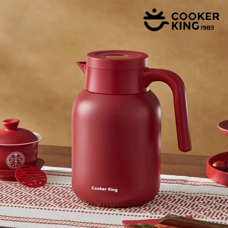 

COOKER KING 1.5/2.0L Stainless Steel Insulated Pots Brewing Tea Kettle for Home Office Leak-proof Thermos Kettle with Handle