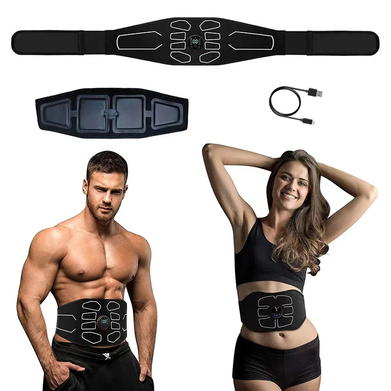 

New Muscle Stimulation Belt Abs Stimulator Trainer EMS Abdominal Toning Belts Body Slimming Massage Fitness Massager