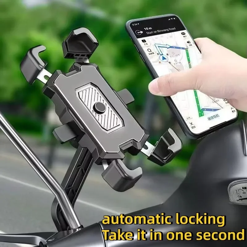 Bicycle Motorcycle Rearview Mirror Mobile Phone Holder Electric Vehicle Navigation Holder Riding Shockproof and Anti-shake