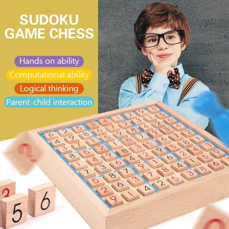 

Wooden Four Six Nine Grid Sudoku Toy Game, Chess Puzzle, Adult Logical Thinking, Desktop Intelligence Challenge