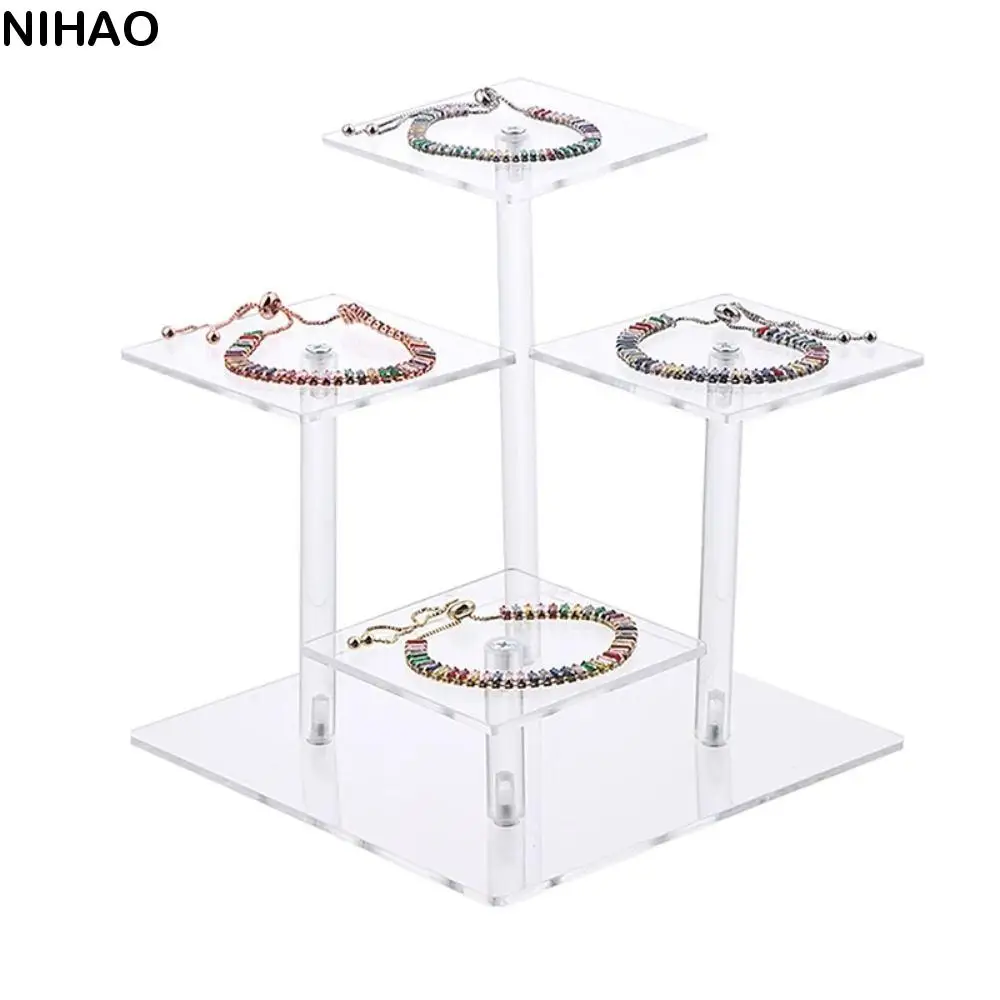 

Removable 4 Layers Display Stand Dust Proof Multi Layer Square Transparent Jewelry Holder Organizer Waterproof