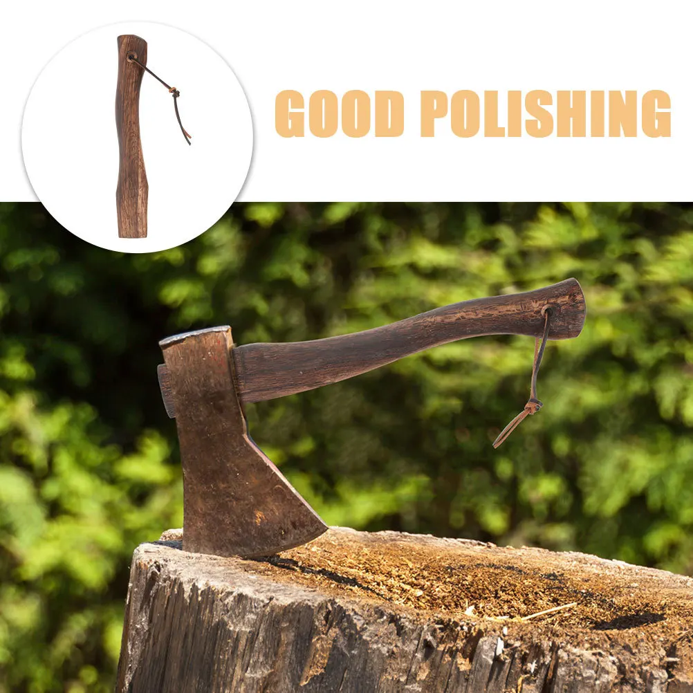 قطعتان من مقبض الفأس الخشبي القوي بديل مضاد ومريح لقطع فروع الحطب للاستخدام الخارجي #5