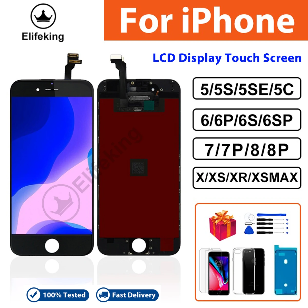 Grade A+ LCD Display For iPhone 5 5S 5C 6 6S 7 8 Plus Touch Screen Assembly Replacement For iPhone X XR XS 11 Pro Max 12 13 14