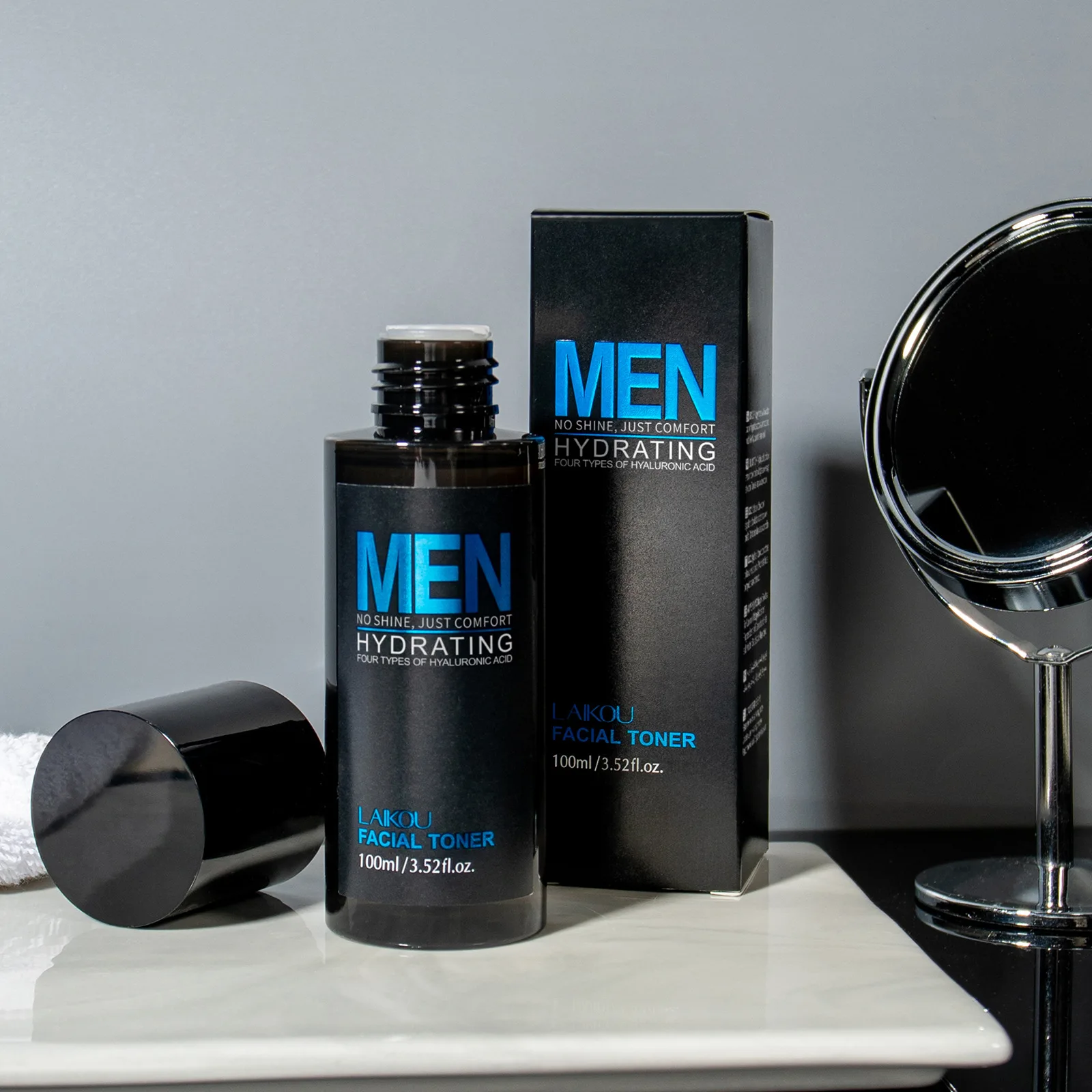 

LAIKOU Мужской ежедневный тоник для лица 100 мл, увлажняющая и питательная вода для лица для мужчин, сужающая поры, для влажных компрессов, уход за кожей для мужчин