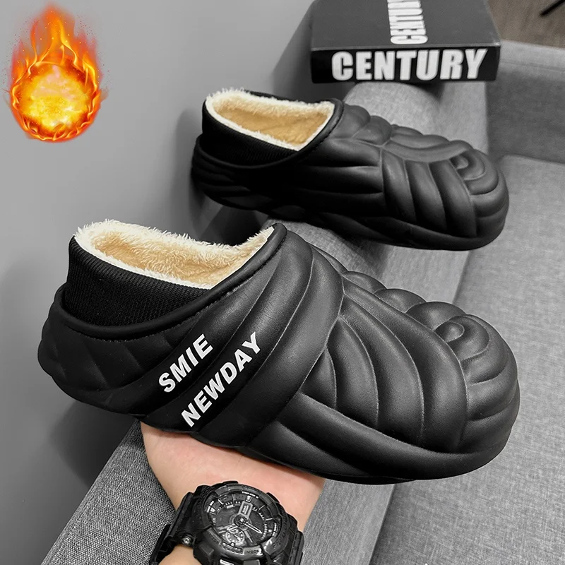 

New Cotton Slippers for Men and Women, Thick-Soled, Large Size, Couple Style, Closed-Toe Slippers