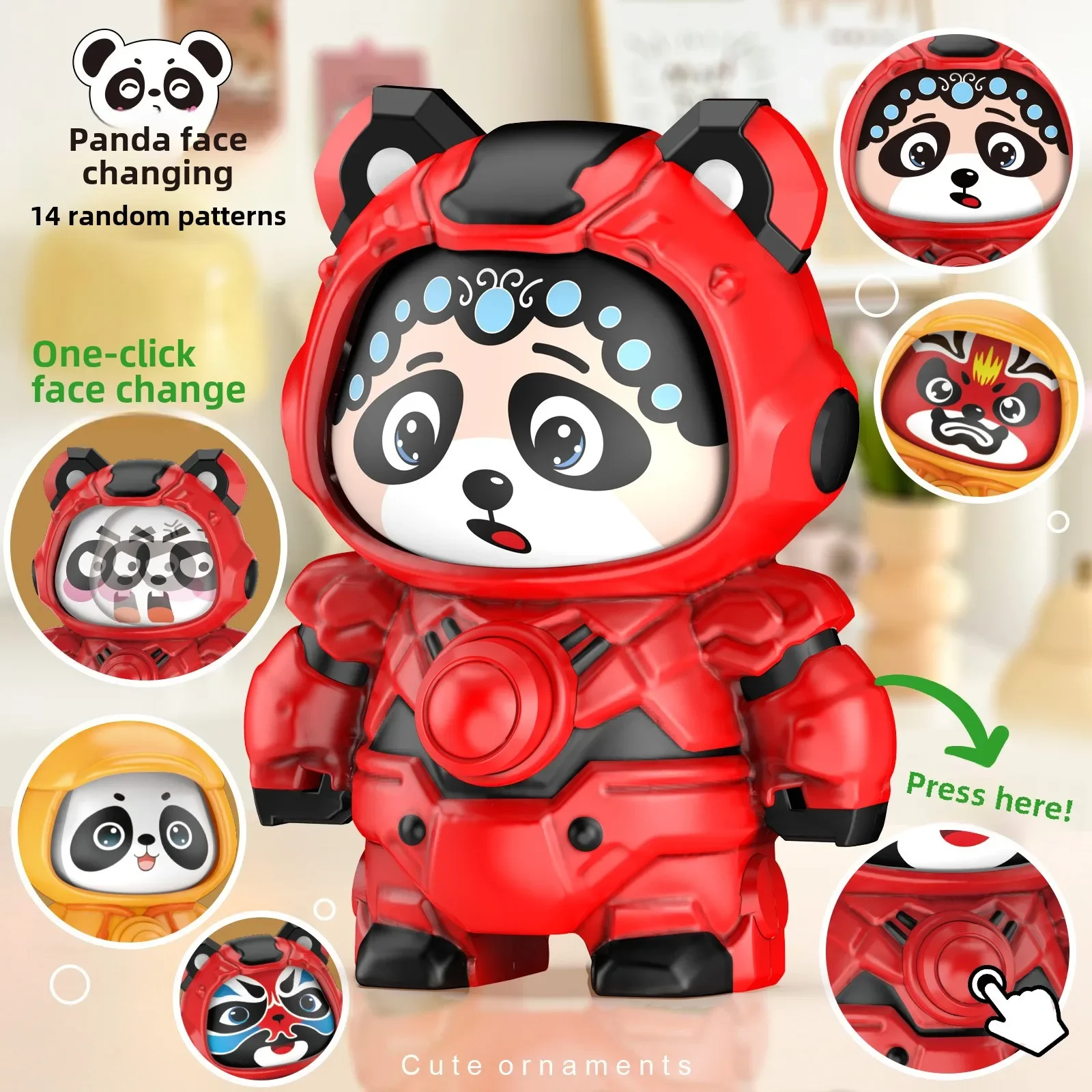 Chinese Tide Sichuan Opera Doll Panda Doll Face Changing Series Children's Toy Ornaments Cute Pendant Humanoid Doll Girl's Gift