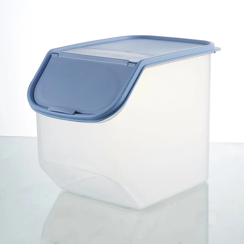 Large Capacity Kitchen Clear Rice Bucket Countertop Storage Box for Vegetables and Fruits Rice Flour Pet Food Sealed Storage Box