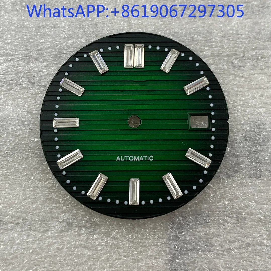 قرص ساعة ماسي عربي مناسب لساعة حركة NH38 وإكسسوارات عصرية بخطوط أفقية وأجزاء قرص الرجل الملمس