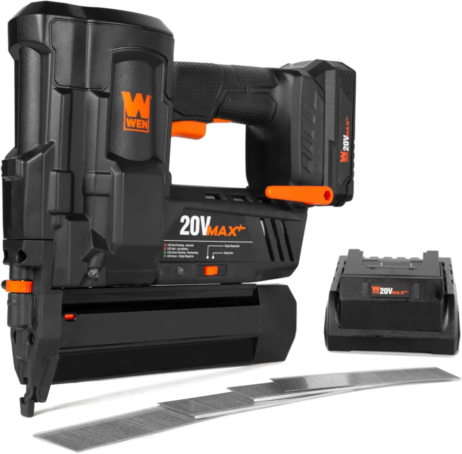 20V Max Cordless 18 Gauge Brad Nailer with 2.0Ah Battery and Charger Smart LED Indicator To Track Battery Status