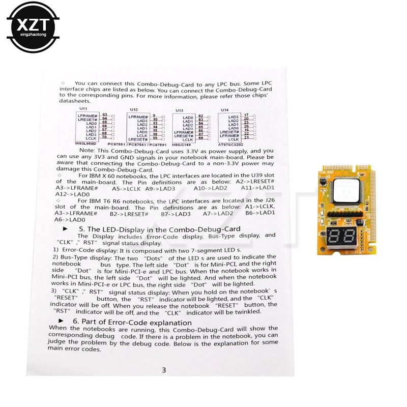 3 in 1 Diagnostic Post Card USB Mini pci-e PCI E PCI LPC PC Analyzer Tester pci express Tester adapter For Notebook Express Card