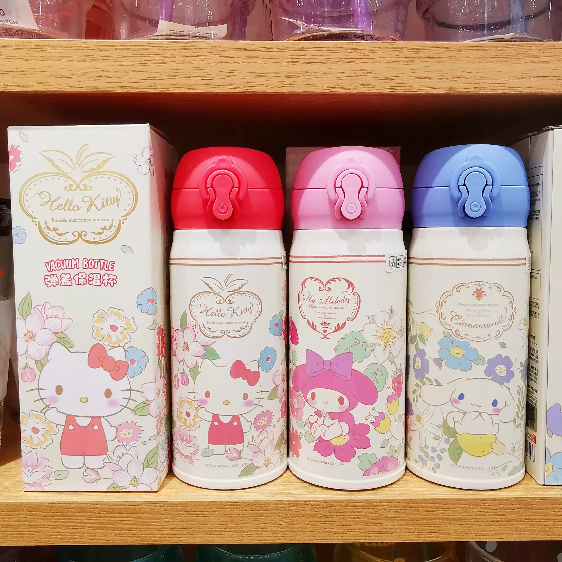 Genuine MINISO Sanrio Pop-top Thermos Cup 320ml Large Capacity Portable Water Cup Cartoon My Melody Cute Hello Kitty Girl Gift