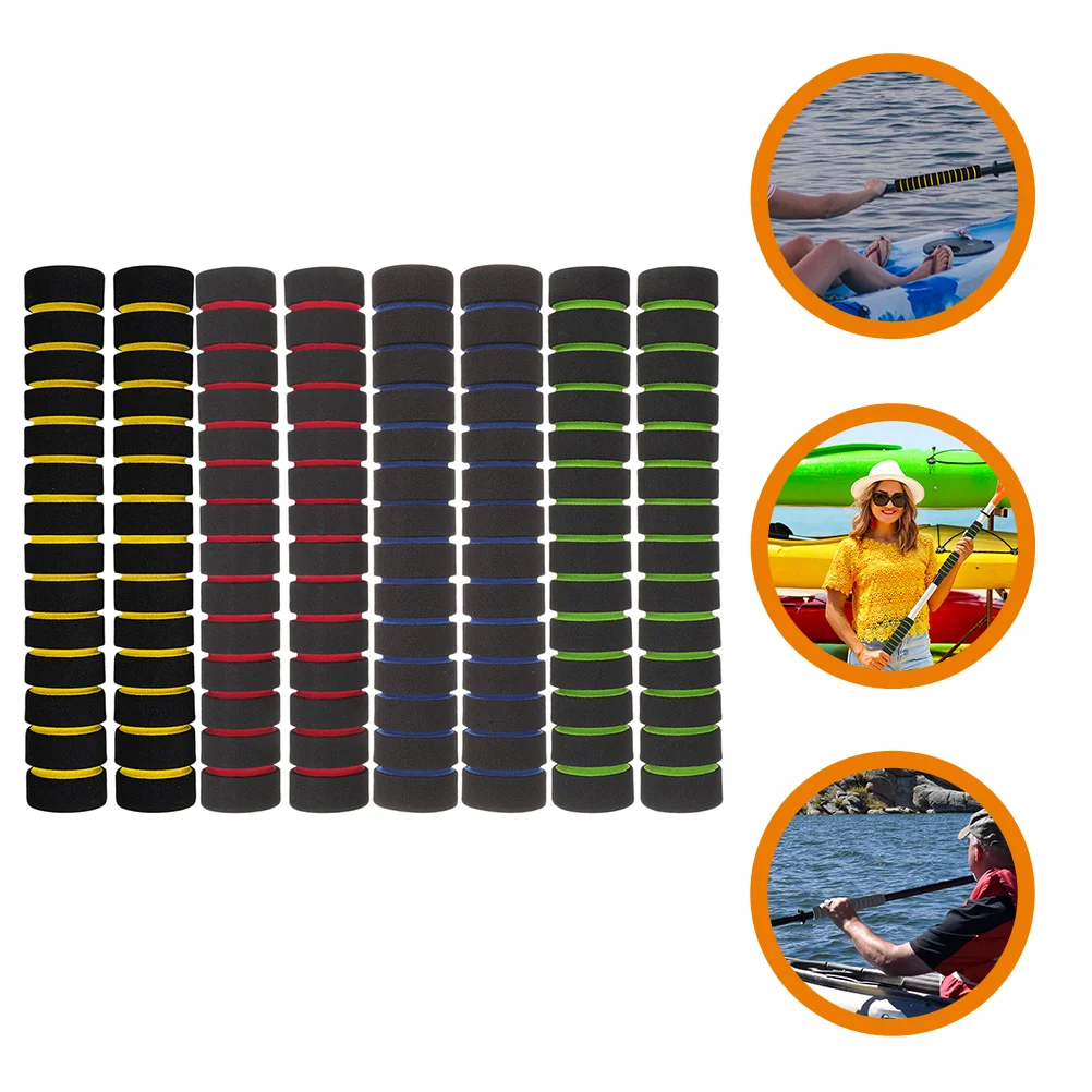 

4 Pairs Paddle Handle Sleeve Canoe Grips Colorful Handlebar Cover Length 22cm Kayak Protective Miss