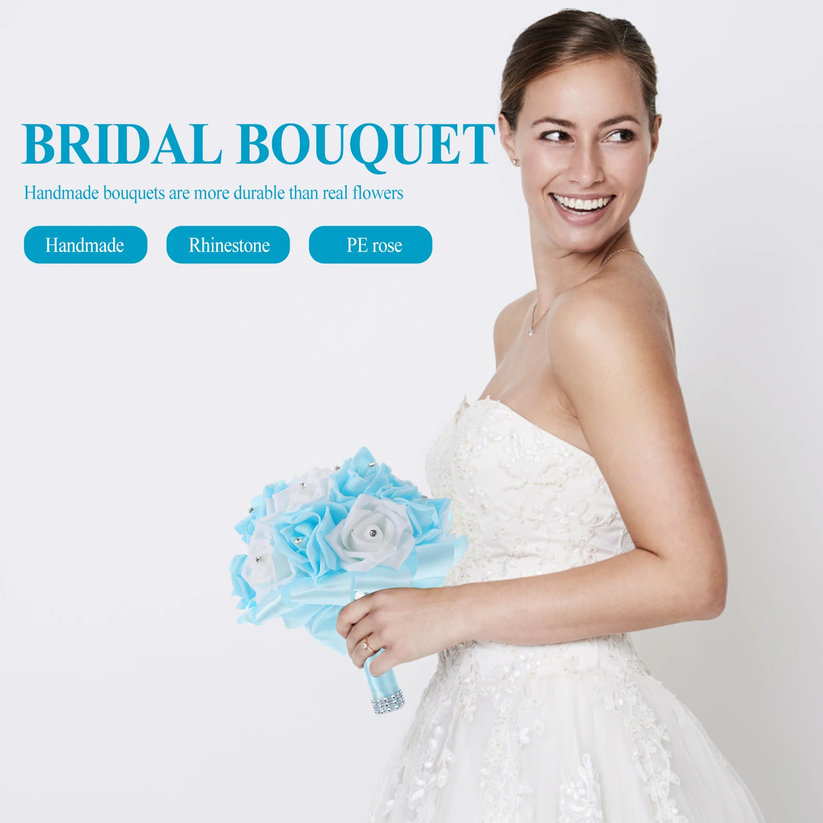 

Rhinestone Bouquet Bridal Holding Flower Bouquets Decor Party for Wedding Bridesmaid Rose Bridesmaids Delicate