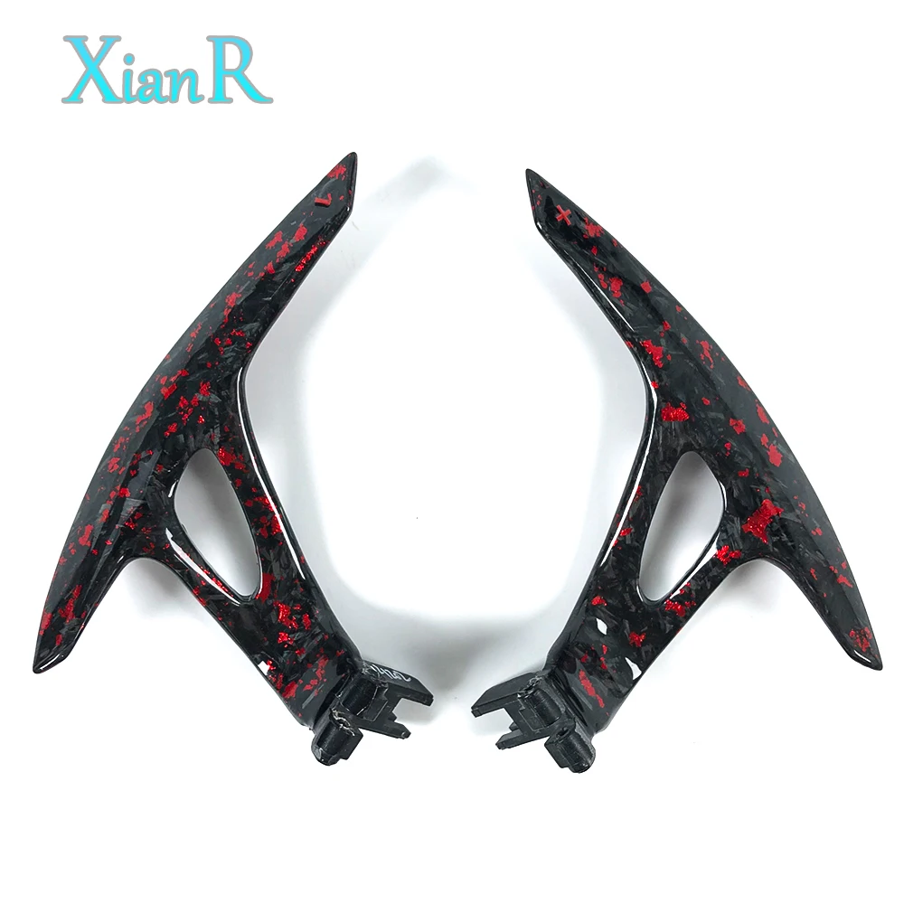 Red Forged Carbon Fiber Luxury Sports Steering Wheel with Black Perforated Leather & Red Paddles for Infiniti G37 G35 Q50 view 5