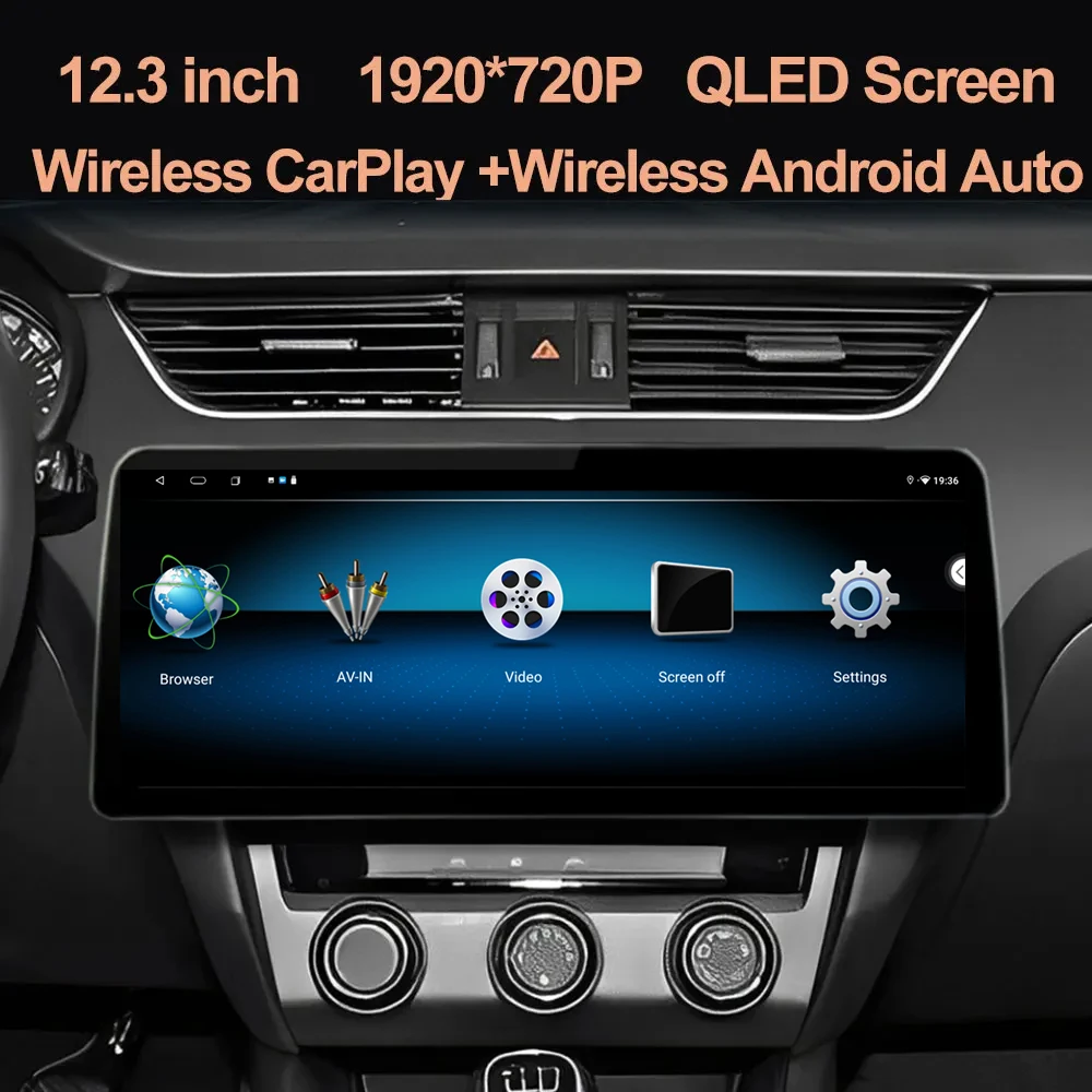 12.3 inch QLED For Volkswagen SKODA Octavia 3 A7 2013-2018 2 Din Android 13 Car Radio Multimedia Video Player Navigation GPS