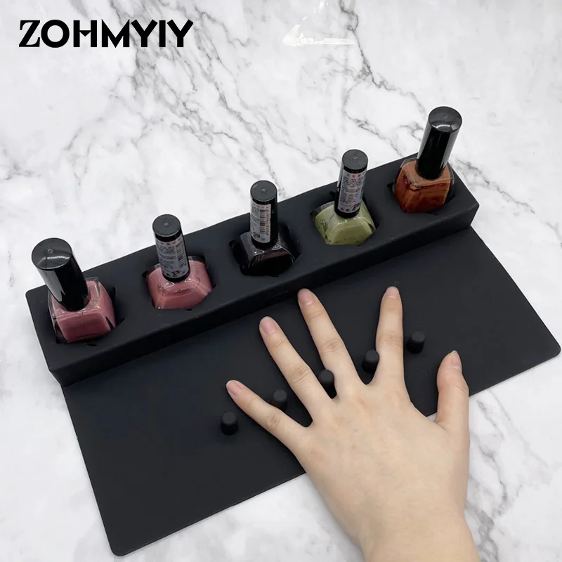 Nail Polish Holder Non-Slip Silicone Nail Polish Bottle Base Nail Holder Salon Hhand Rest Pad For Home DIY Manicure Tools