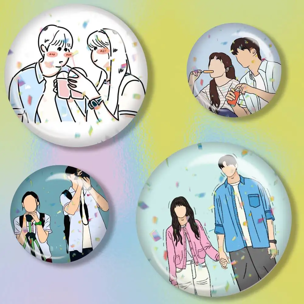 Lovely Runner Under Umbrella Kdrama Fanart  Tin badges in 25/32/44/58/75mm, brooch pins for accessories & gifts,Souvenir.