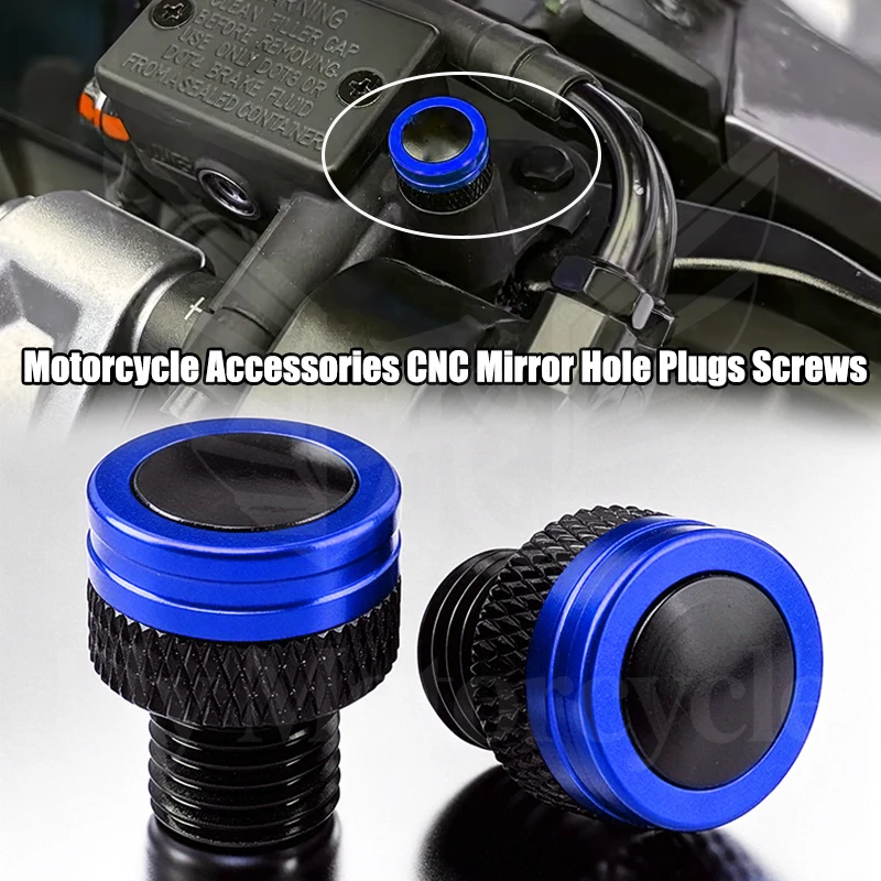 

For Gilera GP800 Fuoco Nexus 500 Runner 50 125 200 M10*1.25 Motorcycle CNC Aluminum Mirror Hole Plugs Screws Bolts Cover Caps