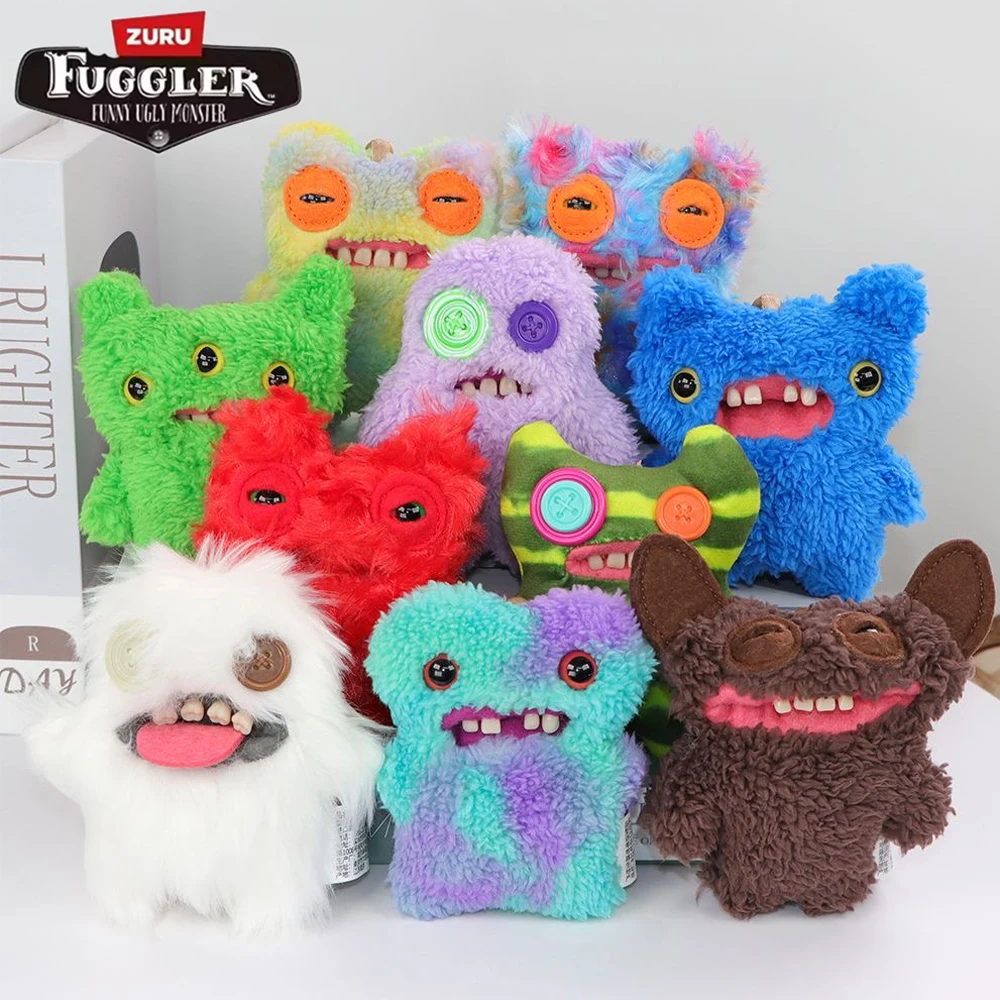 

Fuggler Soft Plush Doll Key Bings Cartoon Ugly Cute Teeth Monster Third Generation Keychain Pendant Backpack Keyring Kids Gifts