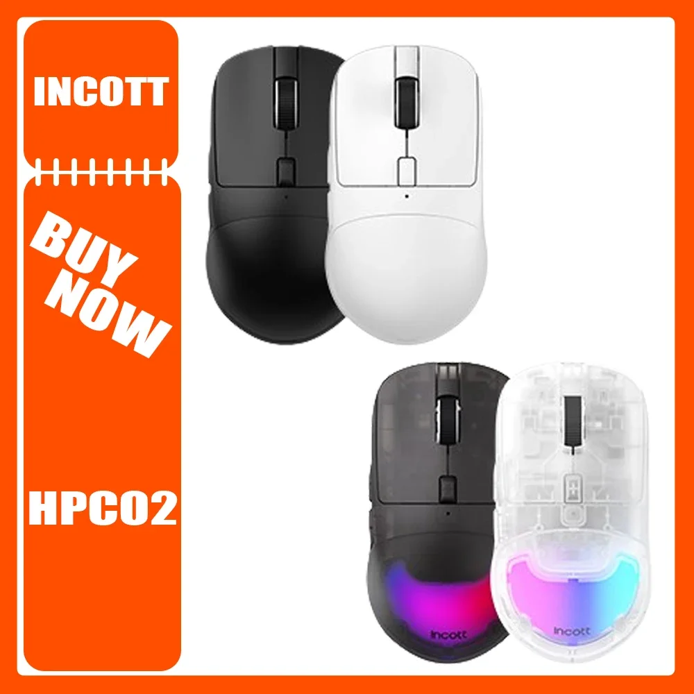 Ironcat Hpc02 Pro Mouse Dual Mode Hot-Swap Paw3395 Gaming Wireless Mouse RGB Silencing Ergonomics Mice Customized Pc Gamer Gift