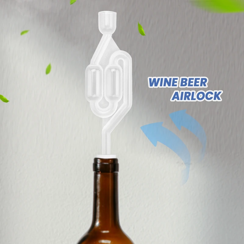 Fermentation Airlock,Brewing Airlock Wine Airlock Beer Airlock With Rubber Airlock Stopper Plugs Airlock Twin Bubble Airlock For