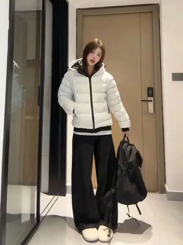 

Thickened American Style Women's Casual Hooded Cotton Jacket Winter New Fashion Trendy Long Sleeve Zipper Closure Color