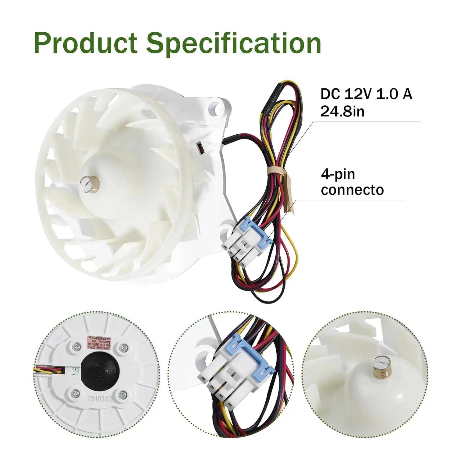 EAU64824806 Refrigerator Fan EAU63503706 Evaporator Fan for BLDCs 12V 1A DC Fridge Fan Motors Part Z40E12MS1A0-57K06 RMT62629