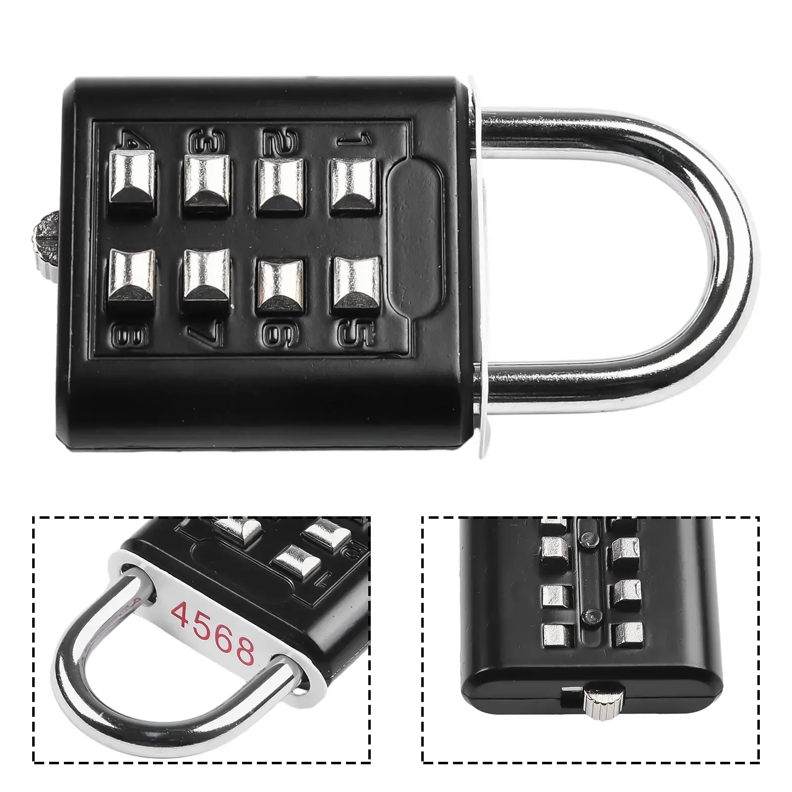 Protect Your Valuables Zinc Alloy Suitcase Lock 8 Digit Combination Padlock Solid Steel Body Compact And Portable Design