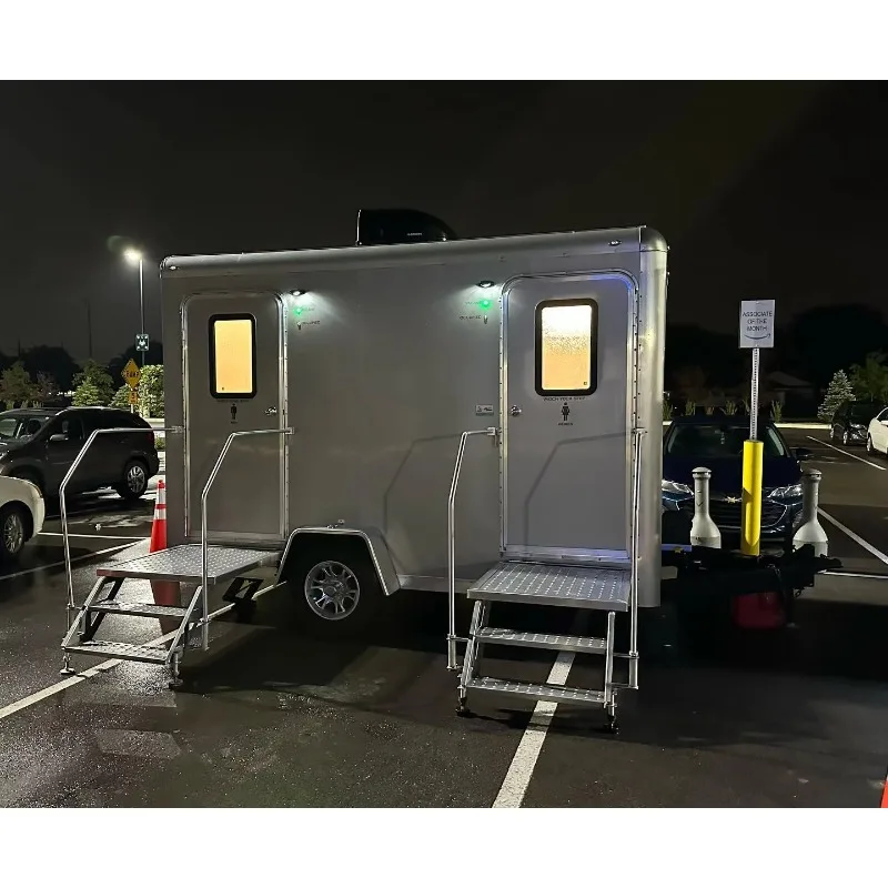 Multi-Specification Portable Toilet Trailer Space Saving Flexible Layout Customized for School Workshop Outdoor Public Areas