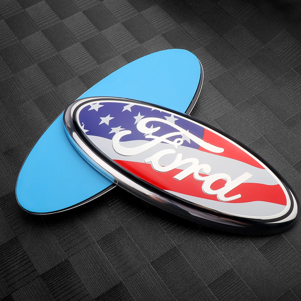3D Auto-Fronthaube Emblem Motorhaube Abzeichen Kofferraum Dekoration Aufkleber für Ford Fiesta Explorer Focus Escape Kuga S-max Mustang Taurus