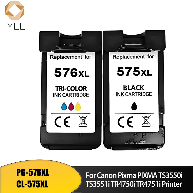 

PG575 CL576 Remanufactured Ink Cartridge for Canon PIXMA TS3520 TR4720 TS3550i TS3551i TR4750i TR4751i Printer