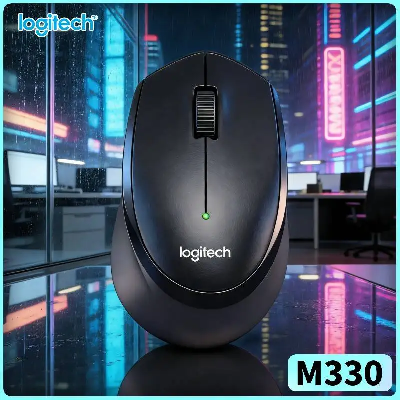 Logitech M330 Wireless Silent Mouse High Precision 2.4G Optical Tracking Rough Glide for Laptop PC Mac Desktop Stand