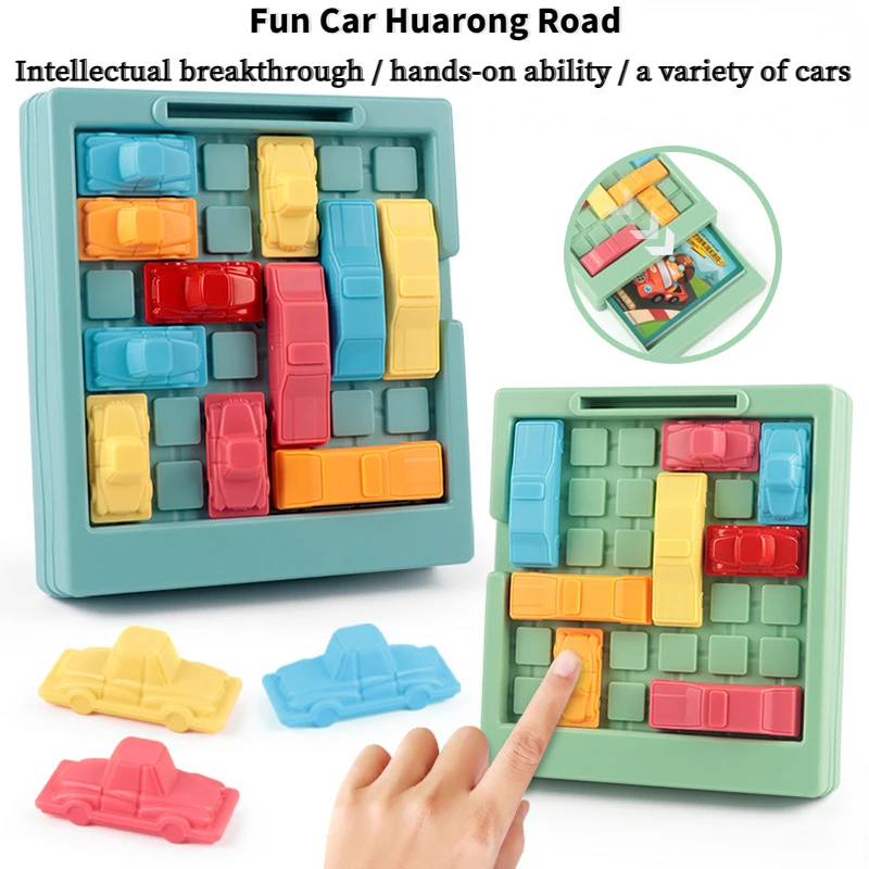 Children\'s Male Car Huarong Road Breakthrough Game Logical Thinking Training Intelligence Maze Board Game Educational Toy Female