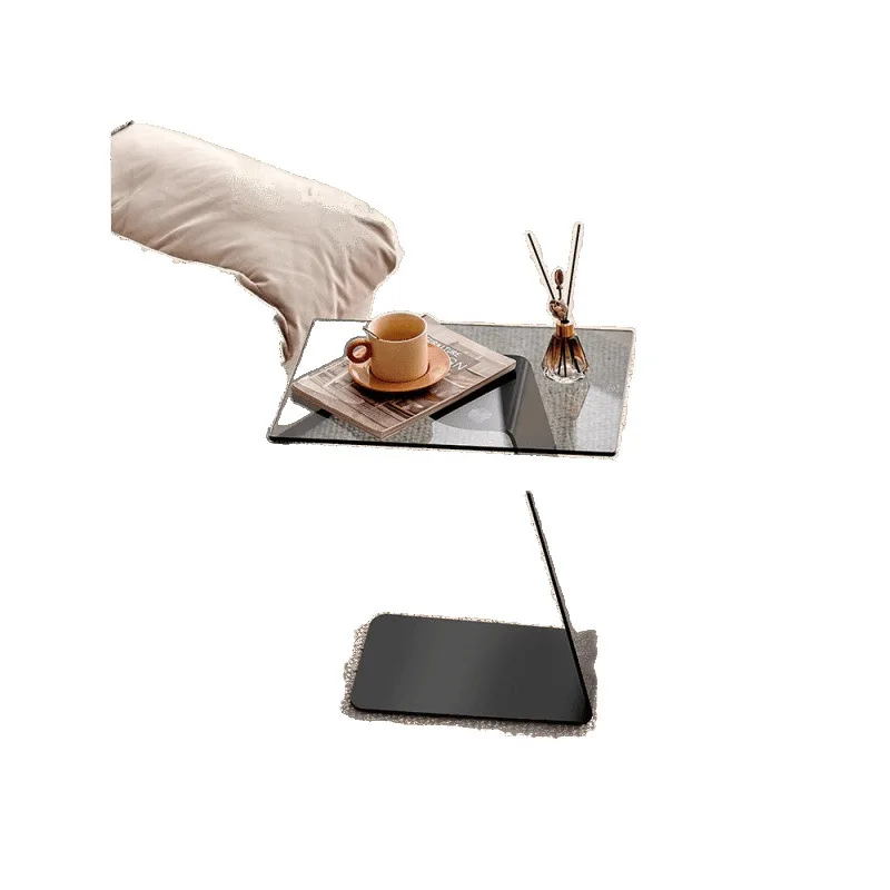

Living room small apartment side table glass coffee table sofa side cabinet creative shelf light luxury high-end bedside