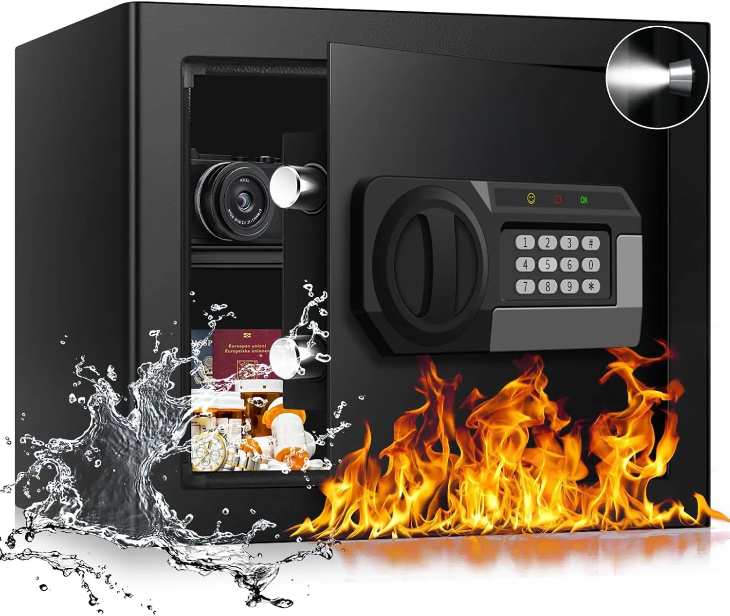 

1.8 Cuft Small Fireproof Safe for Home Use with Programmable Keypad and Removable Shelf