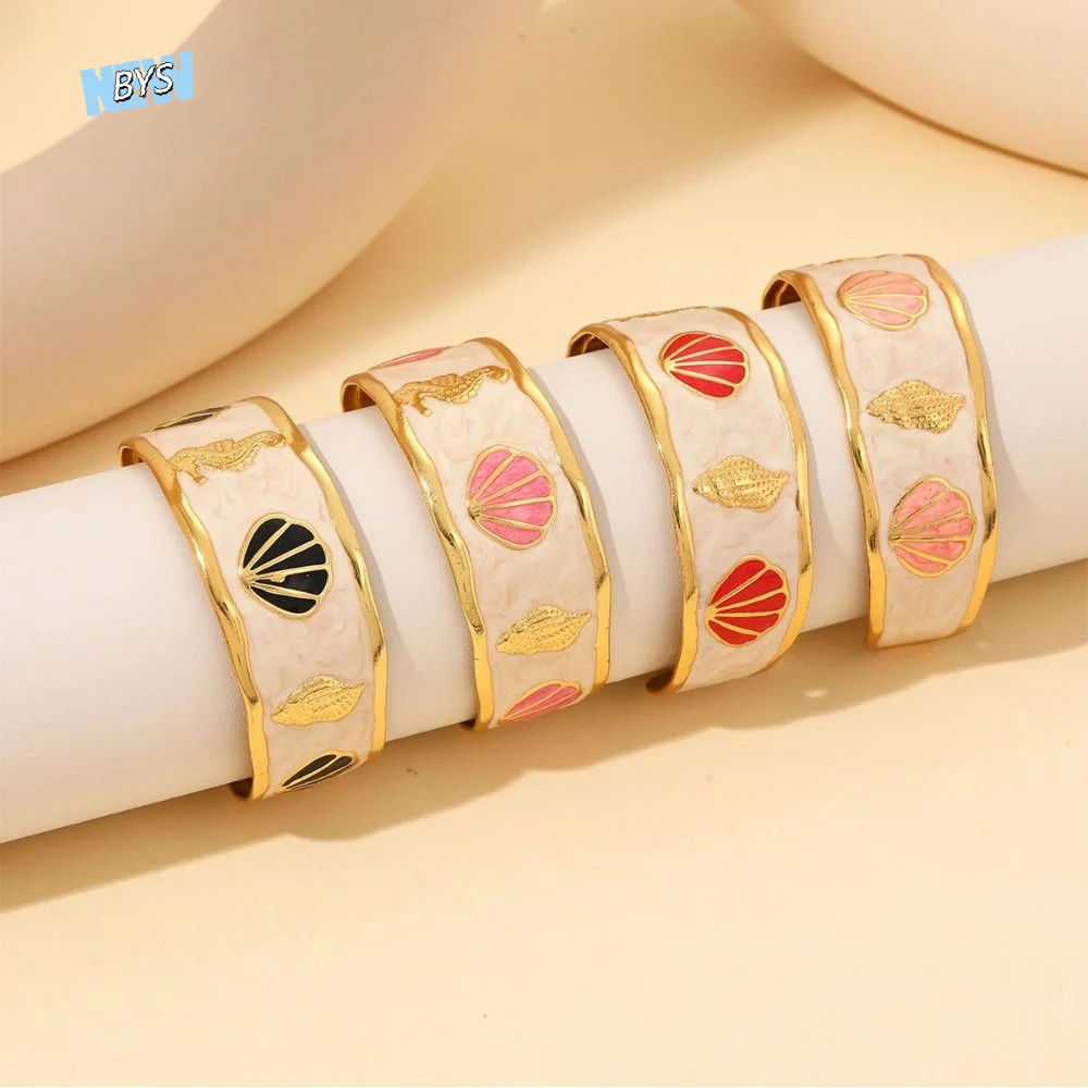 

Elegant Ethnic Drip Oil Enamel Bracelet Open Seahorse Vintage Cloisonne Bangle Traditional Vintage Women's Hand Bracelet Girls