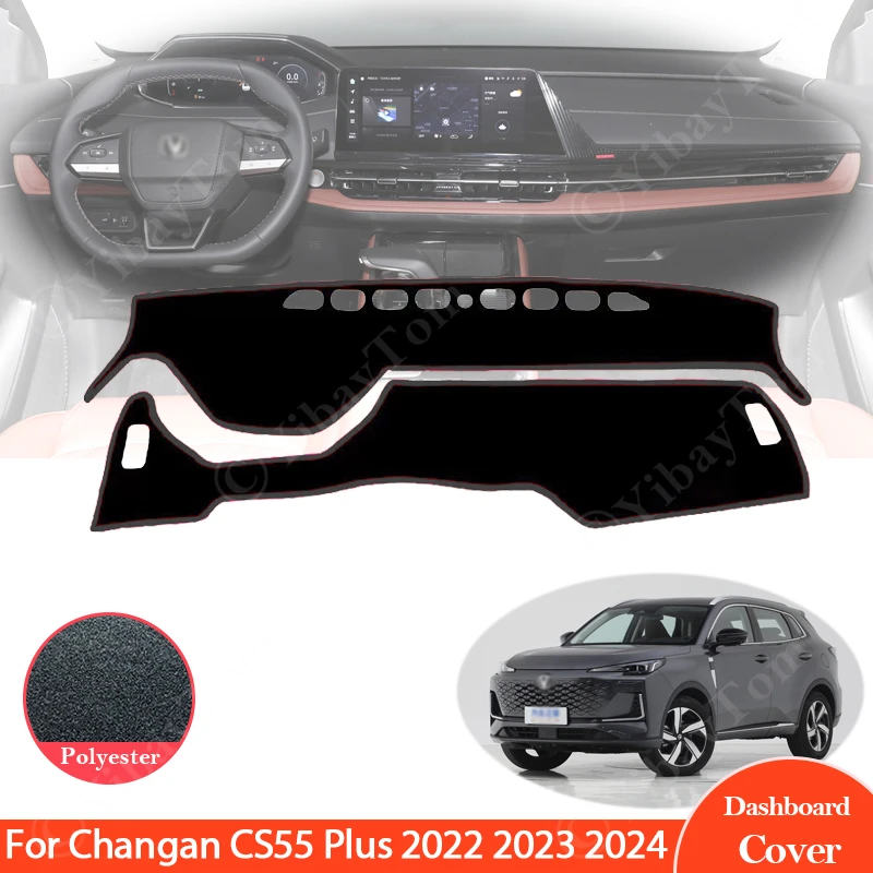 For Changan CS55 Plus 2022 2023 2024 Dashboard Cover Sun Shade Mats Avoid Light Pads Anti-UV Case Carpets Protection Accessories