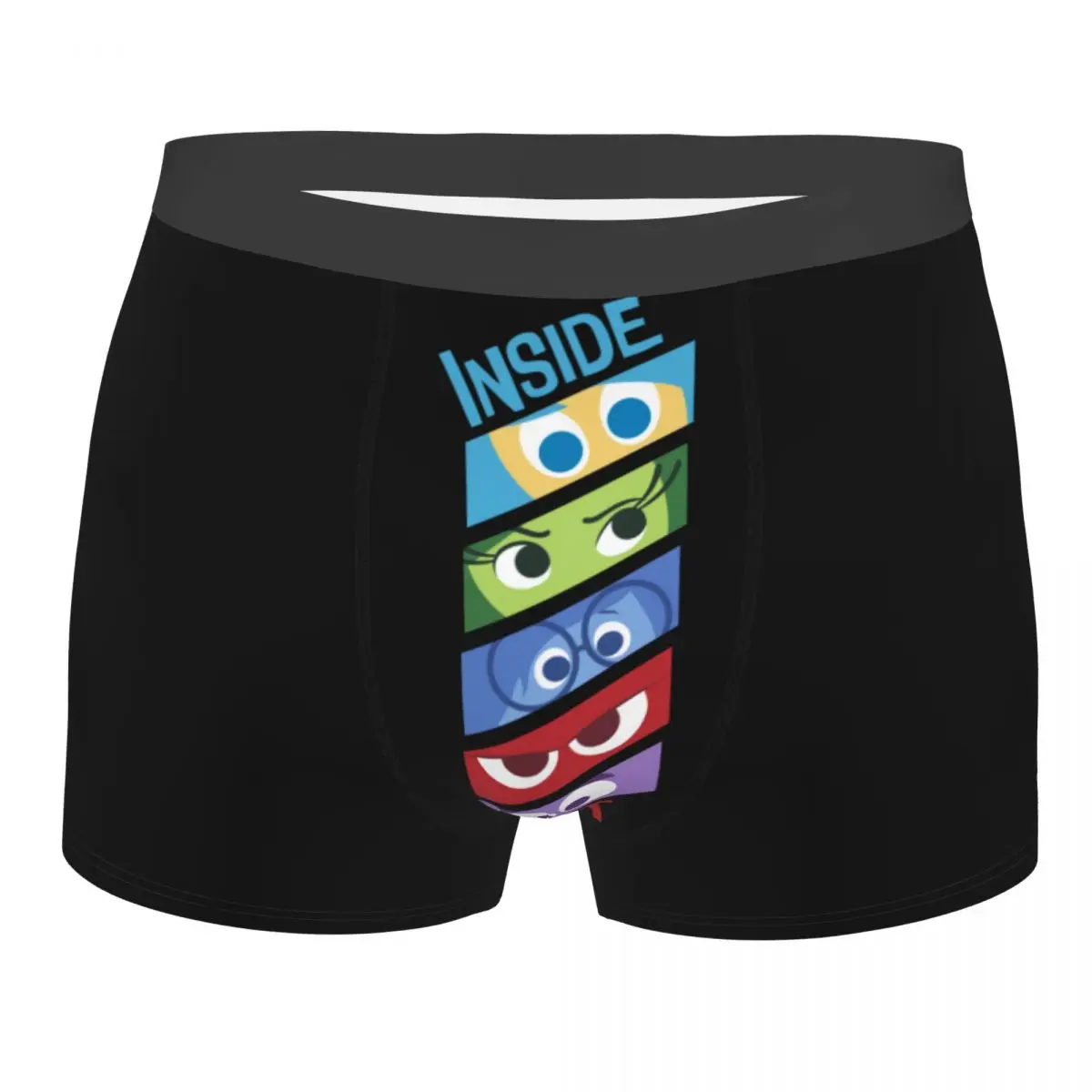 Custom Male Cool Inside Out Emotion Panels Underwear Boxer Briefs Stretch Shorts Panties Underpants