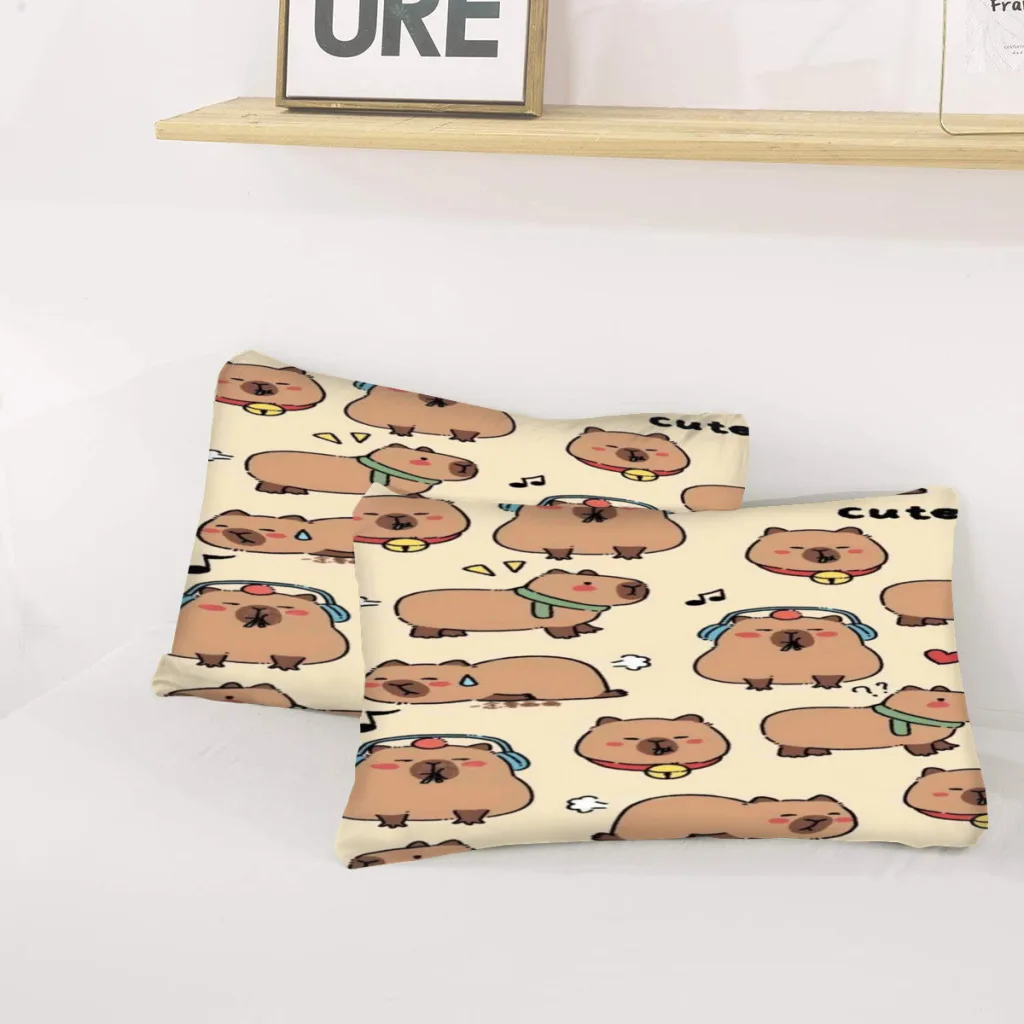 Capybara Bed Sheets Set  Comforter Quilt Cover Duvets Single Bedding