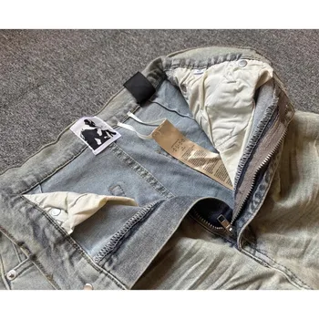 Brand New Rick Washed Blue Zipper Pocket Fit Slim Fit PANT Jeans Cotton Denim Pants Comfort Casual Jeans Size S M L XL #B4 3