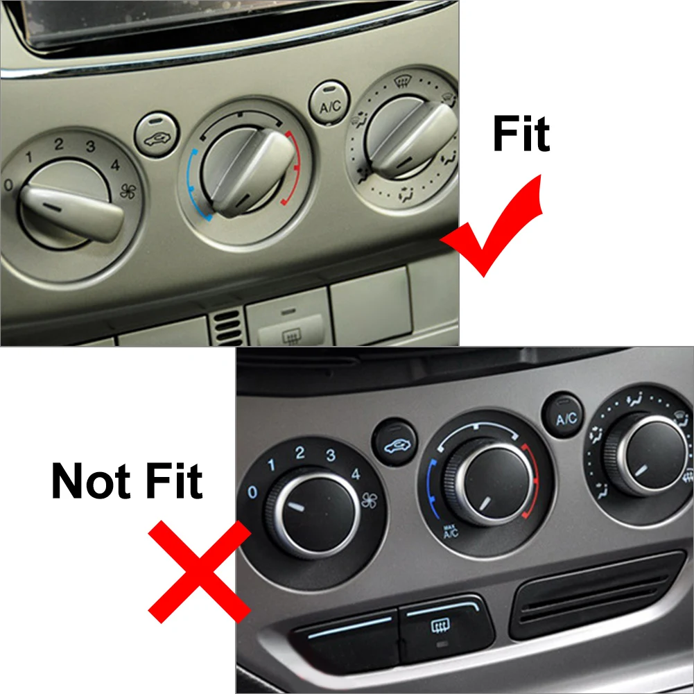 3Pcs Blue Car Air Conditioner Switch Knob Button Cover For Ford Focus MK2 MK3 2004-08 / Mondeo 2007-2014 / C-Max S-max 06-2015 image 5