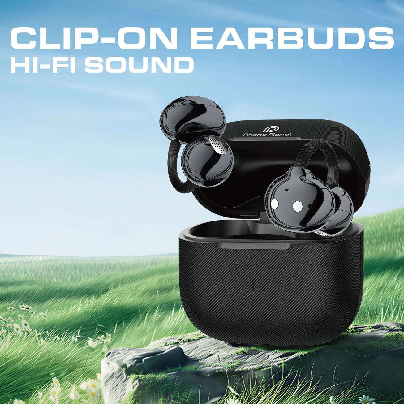 【ANC+ENC】CLIP-ON Earbuds HI-FI Sound Bluetooth 6.0 Headset  Side Touch Earbuds C-Shaped Wireless Bluetooth Earphones 40 Hours