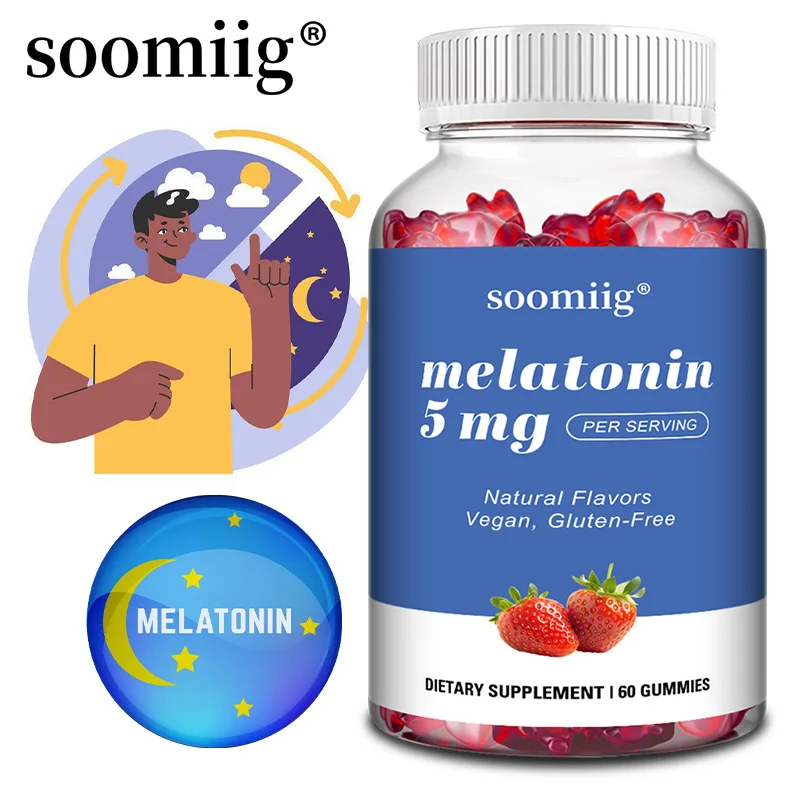 سوميج ميلاتونين 5 ملغ، مكمل غذائي للنوم، 30/60 علكة بنكهة طبيعية، تحتوي على الميلاتونين - مكملات نوم صحية #1