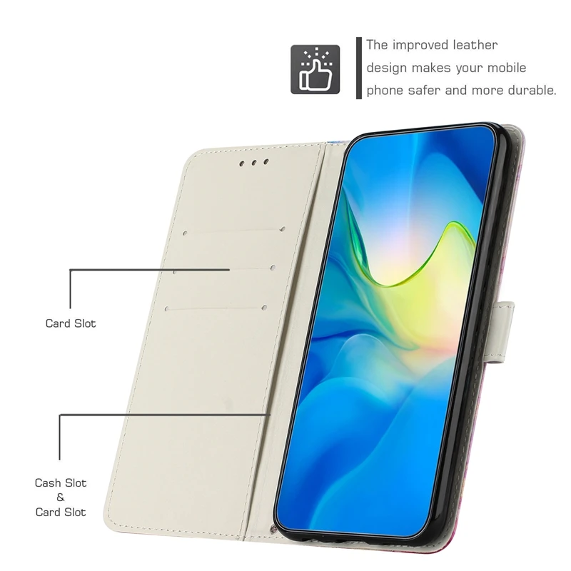 Wallet Painted Leather Cover Phone Case For Samsung Galaxy A08 A16 A17 A18 A26 A27 A36 A37 A56 A57 S26 FE S25 Ultra S24 Plus S23