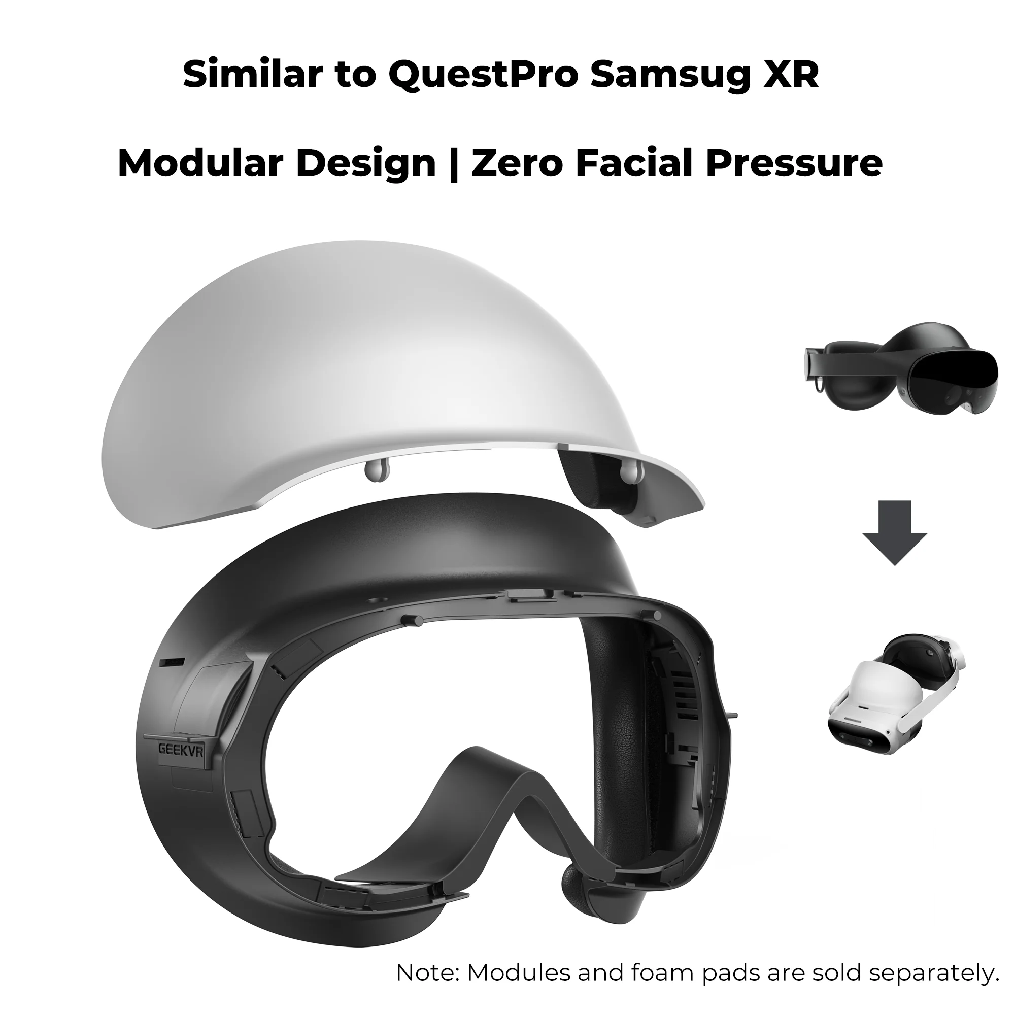 GEEKVR Face Cover Facial Interface Face Mask & Head Strap for Pico 4 Ultra, Comfortable Accessories for Pico 4 / Pro VR Headset