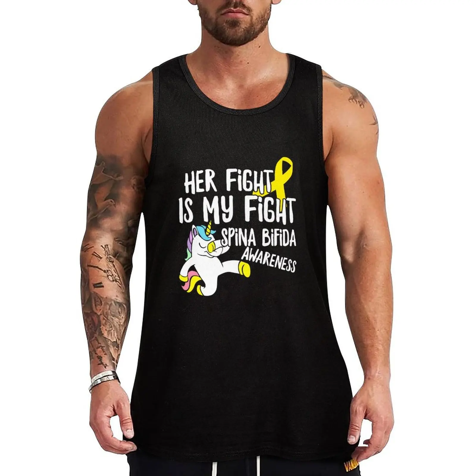 Spina Bifida Awareness Cute Unicorn Her Fight Is My Fight Желтая лента Love Family Mom Baby Support Подарочная майка Spina Bifida Awareness Cute Unicorn Her Fight Is My Fight Желтая лента Love Family Mom Baby Support Подарочная майка