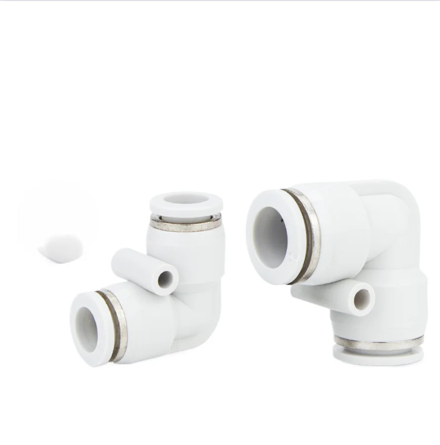 

10pcs Pneumatic two-bend right-angle quick coupling air pipe quick plug PV 4/6/8/10/12/14/16 mm
